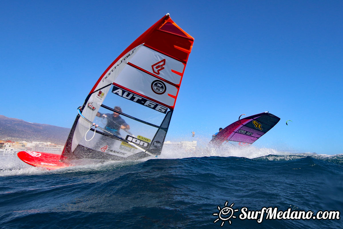 TWS Pro slalom windsurfing training in El Medano Tenerife 04-02-2018 Tenerife