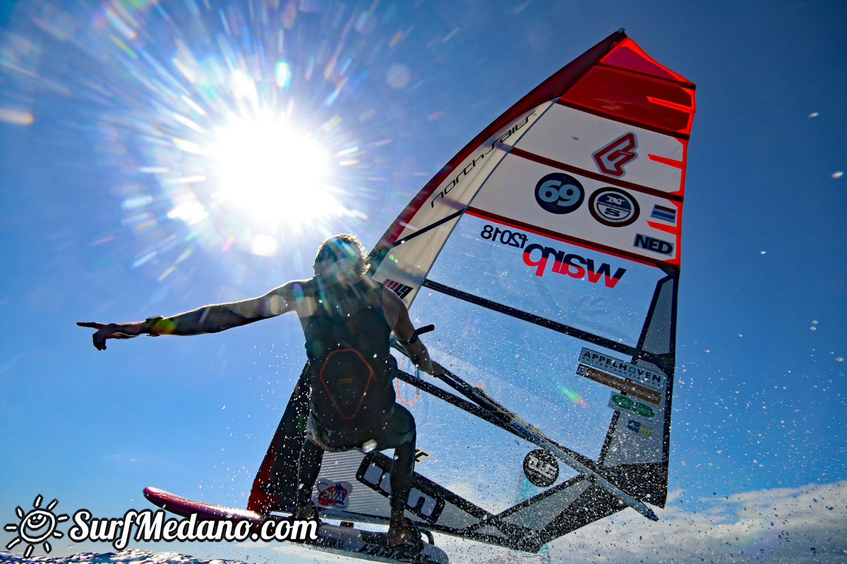 TWS Pro slalom windsurfing training in El Medano Tenerife 04-02-2018 Tenerife