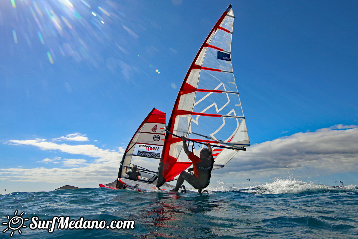 TWS Pro slalom windsurfing training in El Medano Tenerife 04-02-2018 Tenerife