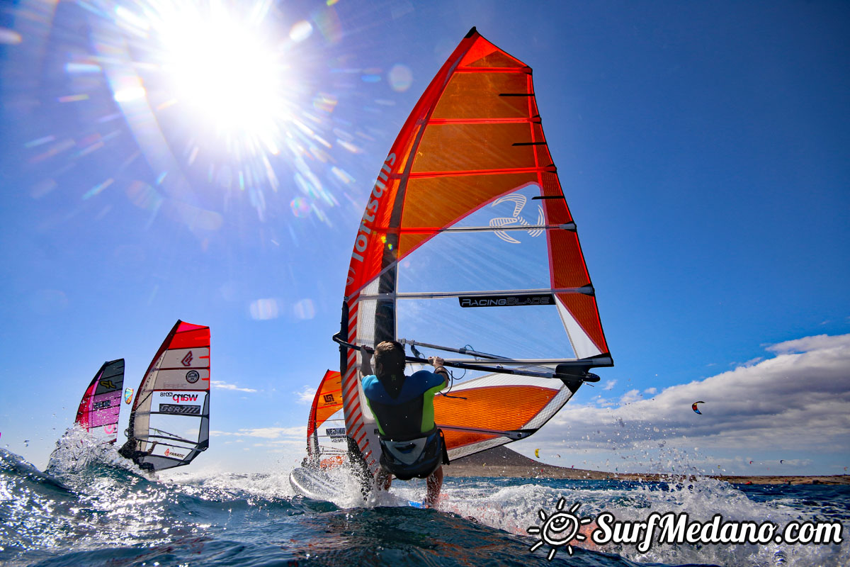 TWS Pro slalom windsurfing training in El Medano Tenerife 04-02-2018 Tenerife