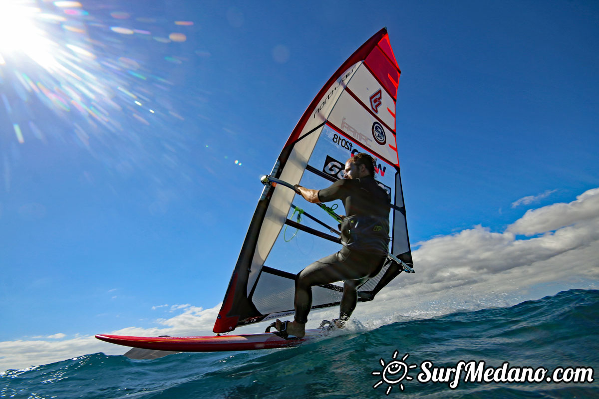 TWS Pro slalom windsurfing training in El Medano Tenerife 04-02-2018 Tenerife