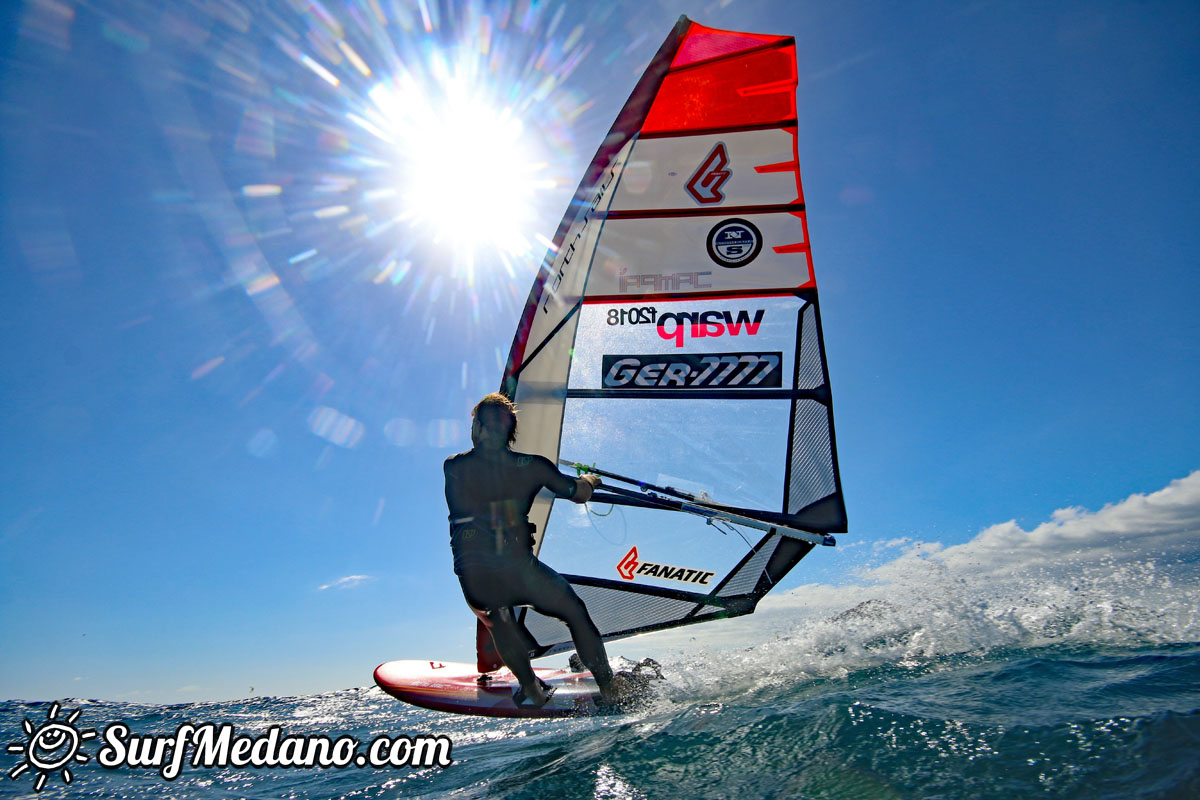 TWS Pro slalom windsurfing training in El Medano Tenerife 04-02-2018 Tenerife