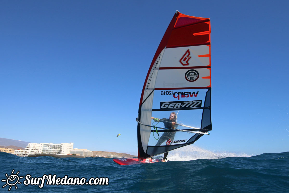 TWS Pro slalom windsurfing training in El Medano Tenerife 04-02-2018 Tenerife