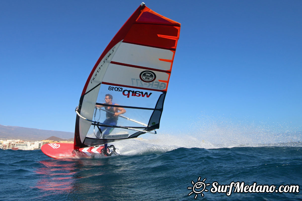 TWS Pro slalom windsurfing training in El Medano Tenerife 04-02-2018 Tenerife