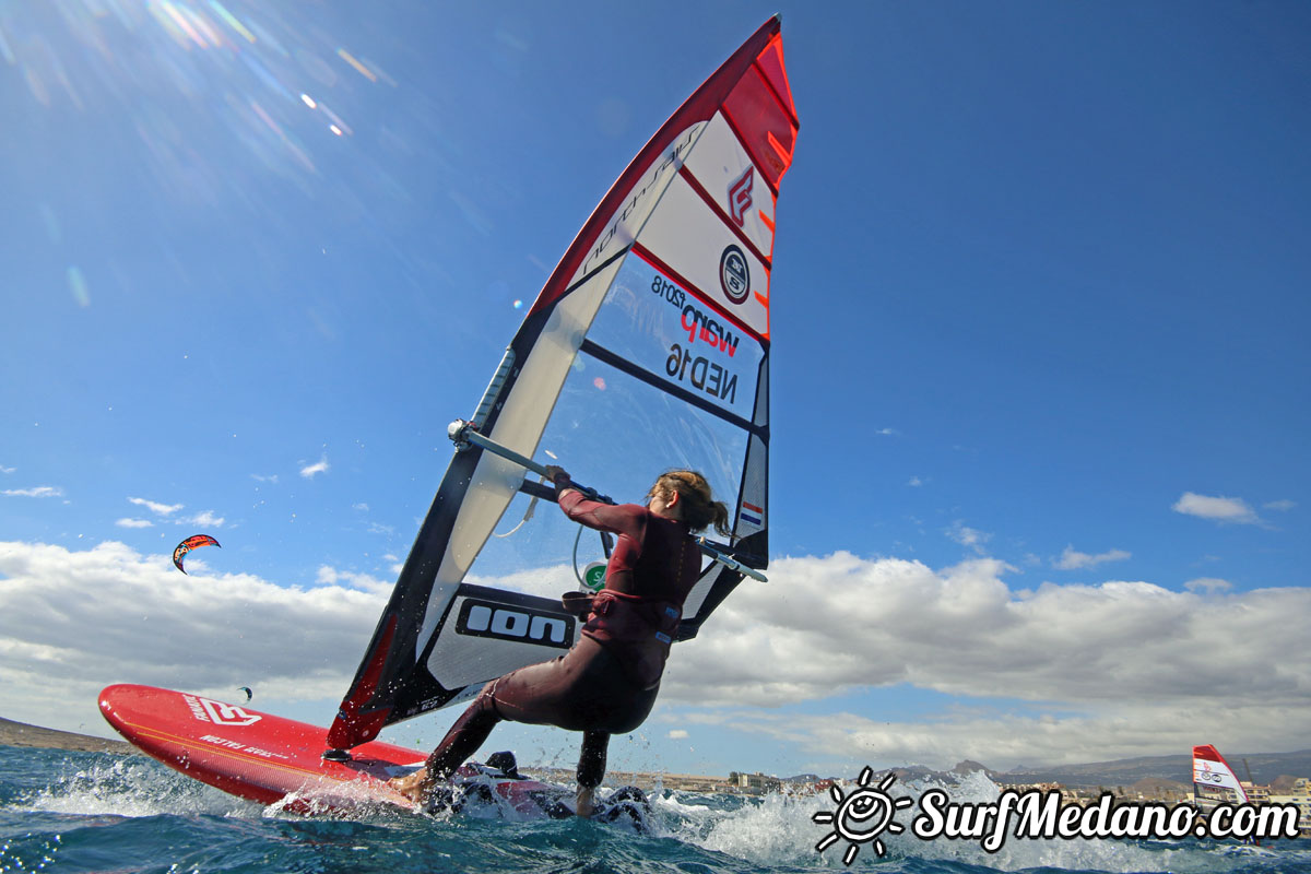 TWS Pro slalom windsurfing training in El Medano Tenerife 04-02-2018 Tenerife