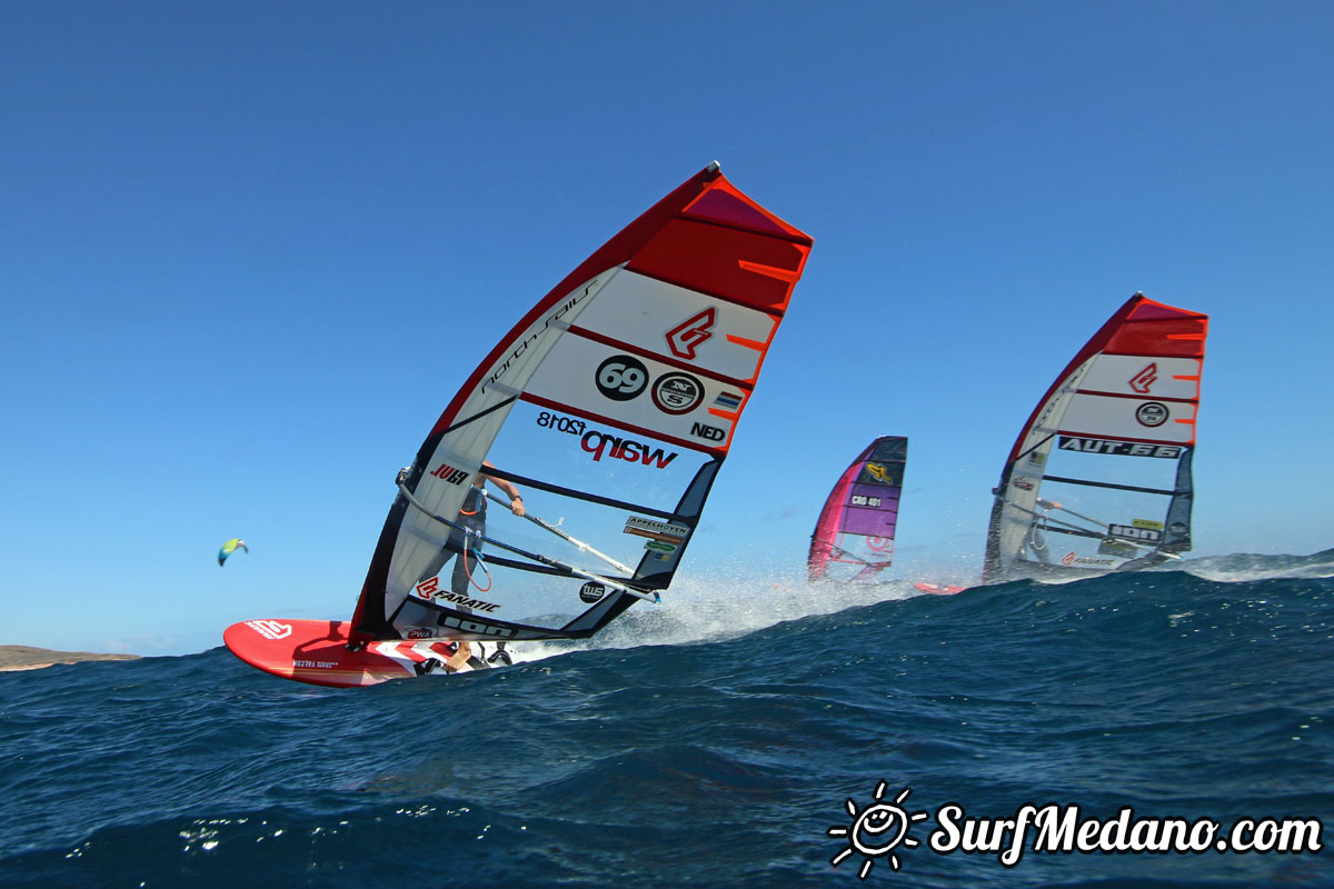 TWS Pro slalom windsurfing training in El Medano Tenerife 04-02-2018 Tenerife