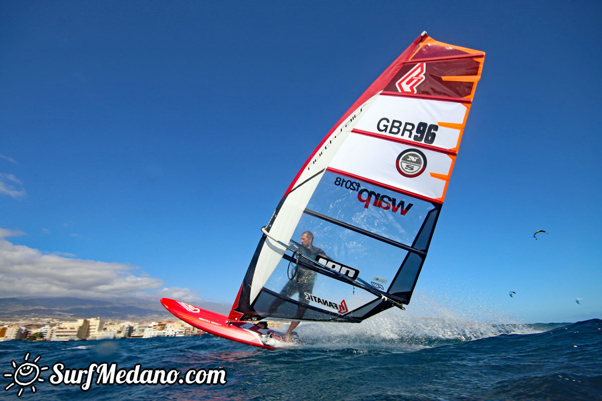 TWS Pro slalom windsurfing training in El Medano Tenerife 04-02-2018 Tenerife